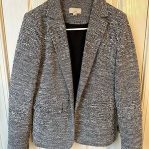 LOFT Women's Textured Black and White Blazer